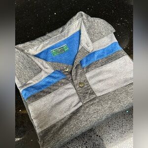 Ben Hogan Mens M 38/40 Short Sleeve Golf Shirt Gray Blue Polo Cruise Resort Work